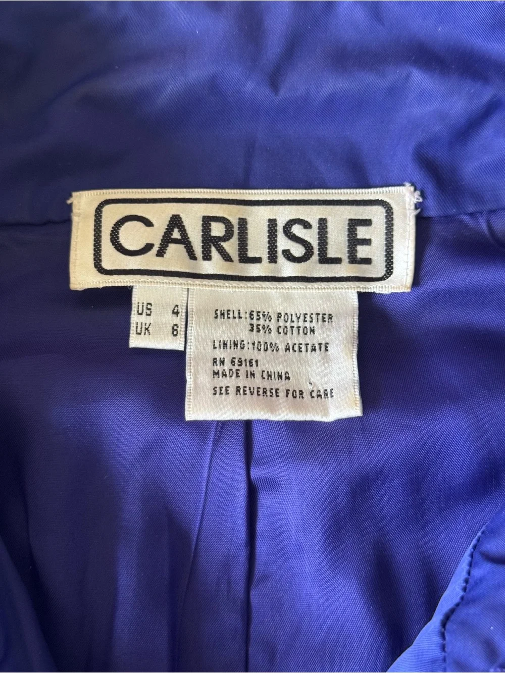 Vintage Carlisle New York Cobalt Blue Jacket - US 4 UK 6